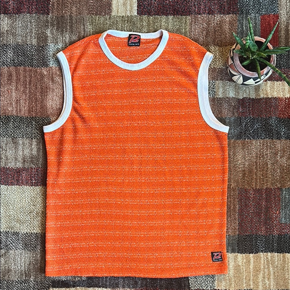 Orange Sleeveless Men's small tank top